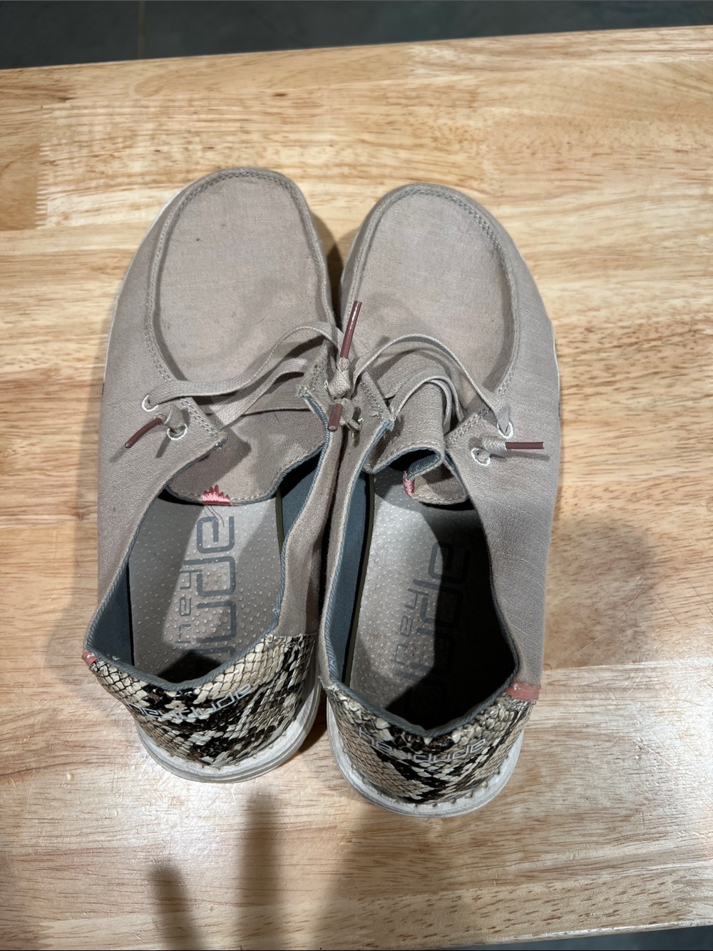 Hey Dude  Beige Snake-Print shoes